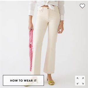 J Crew ochre white jeans with copper hardware